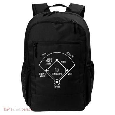 Who's on First Baseball Positions Names Dark Backpack