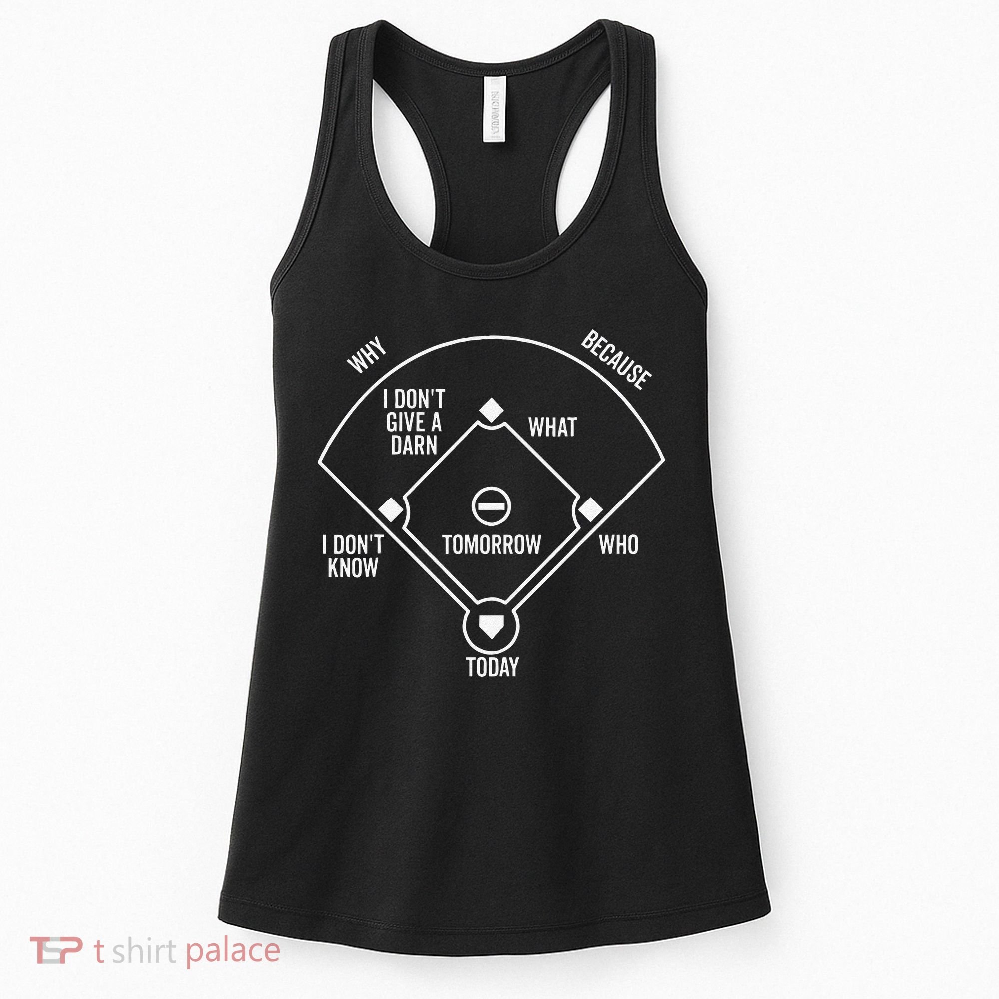 Who's on First Baseball Positions Names Dark Women's Tank Top