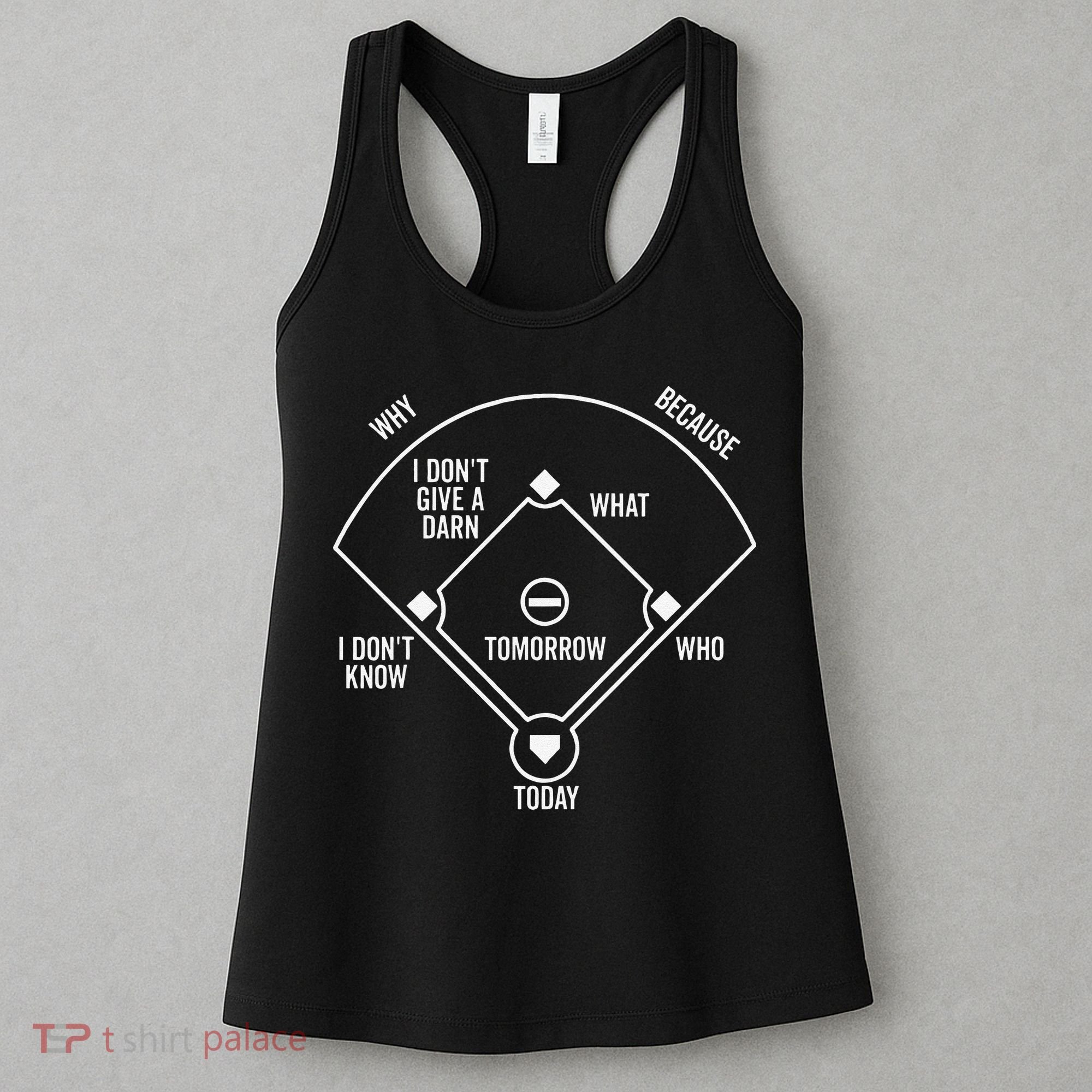 Who's on First Baseball Positions Names Dark Women's Tank Top