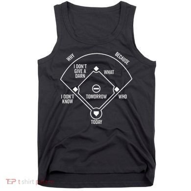 Who's on First Baseball Positions Names Dark Tank Top