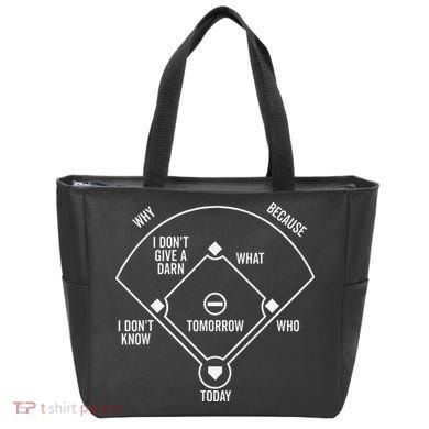 Who's on First Baseball Positions Names Dark Tote Bag