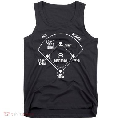Who's on First Funny Baseball Positions Names Dark Tank Top