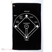 Whos On First Baseball Love Funny Classic Golf Towel thumb 0