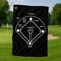 Whos On First Baseball Love Funny Classic Golf Towel thumb 1
