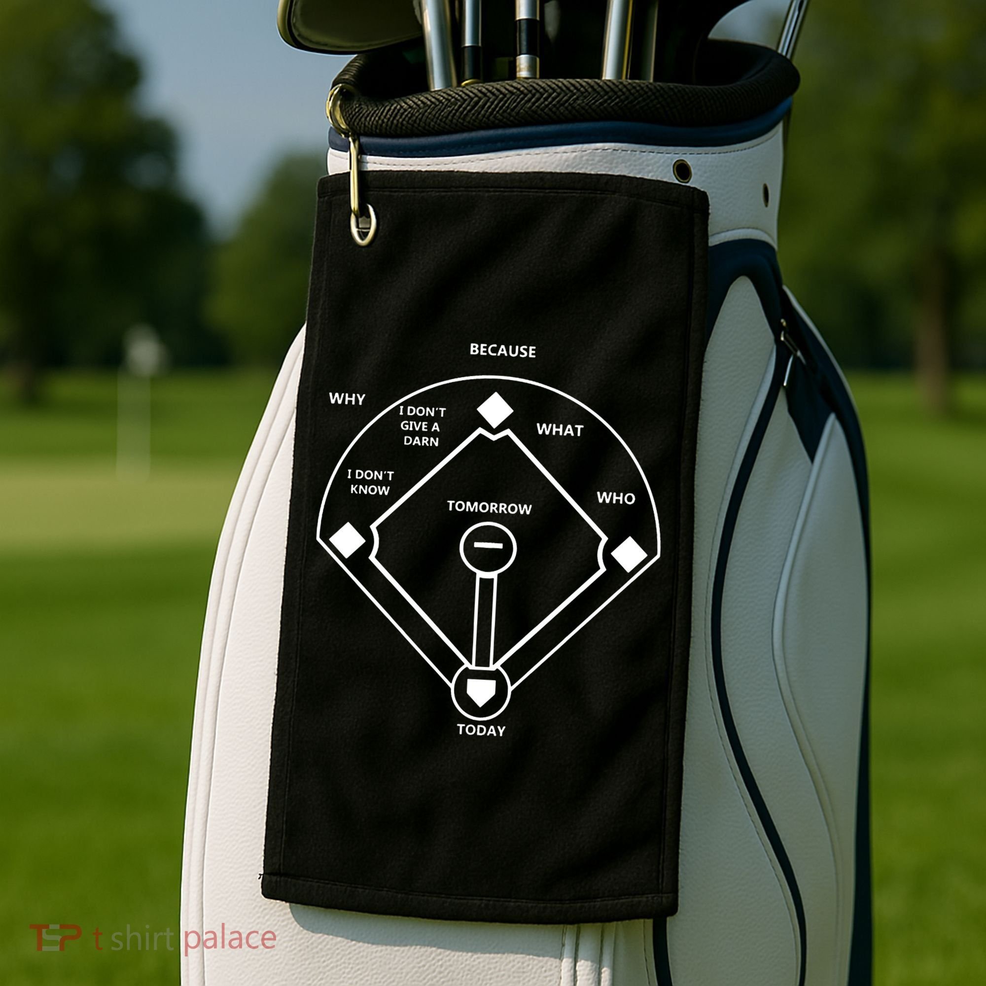 Whos On First Baseball Love Funny Classic Golf Towel