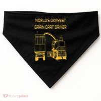 World's Okayest Grain Cart Driver  Fun Farming USA-Made Doggie Bandana thumb 0