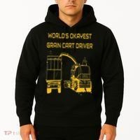 World's Okayest Grain Cart Driver  Fun Farming Hoodie thumb 2