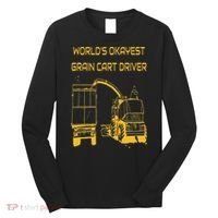 World's Okayest Grain Cart Driver  Fun Farming Long Sleeve Shirt thumb 0