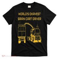 World's Okayest Grain Cart Driver  Fun Farming T-Shirt thumb 0