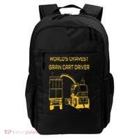 World's Okayest Grain Cart Driver  Fun Farming Backpack thumb 0