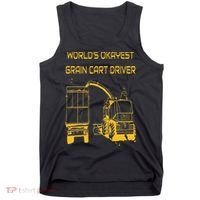 World's Okayest Grain Cart Driver  Fun Farming Tank Top thumb 0