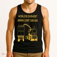 World's Okayest Grain Cart Driver  Fun Farming Tank Top thumb 3