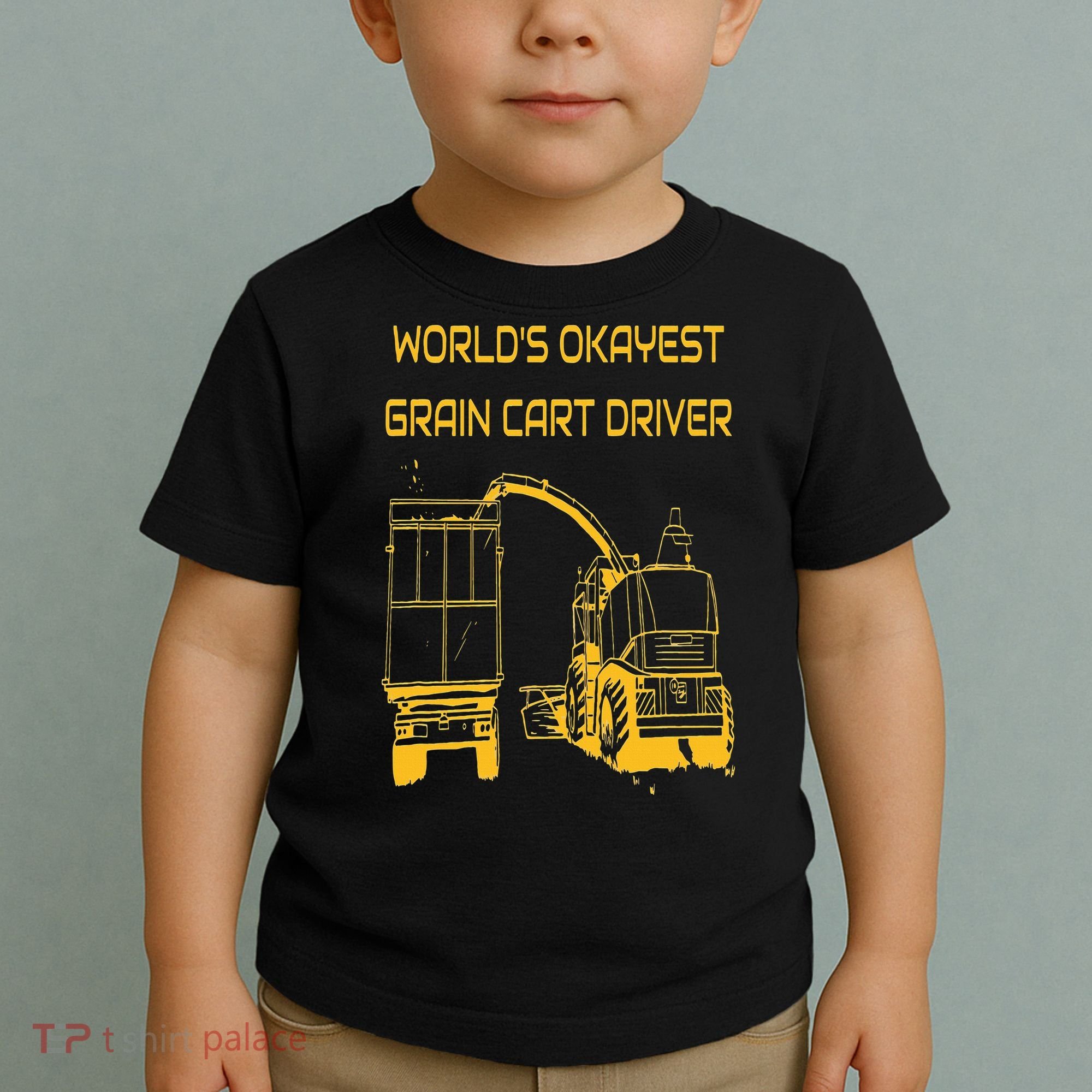 World's Okayest Grain Cart Driver  Fun Farming Toddler T-Shirt
