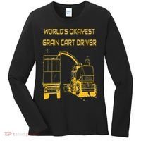 World's Okayest Grain Cart Driver  Fun Farming Women's Long Sleeve Shirt thumb 0