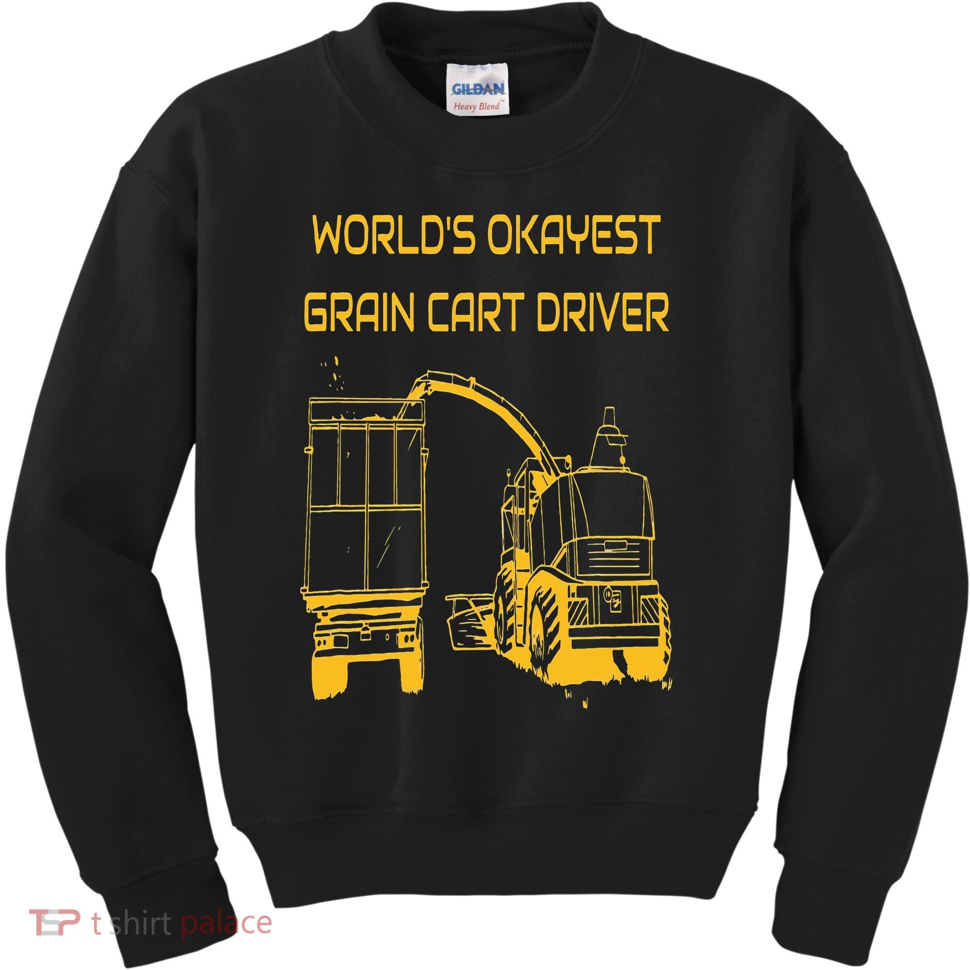 World's Okayest Grain Cart Driver  Fun Farming Kids Sweatshirt