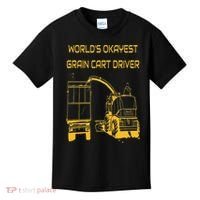 World's Okayest Grain Cart Driver  Fun Farming Kids T-Shirt thumb 0