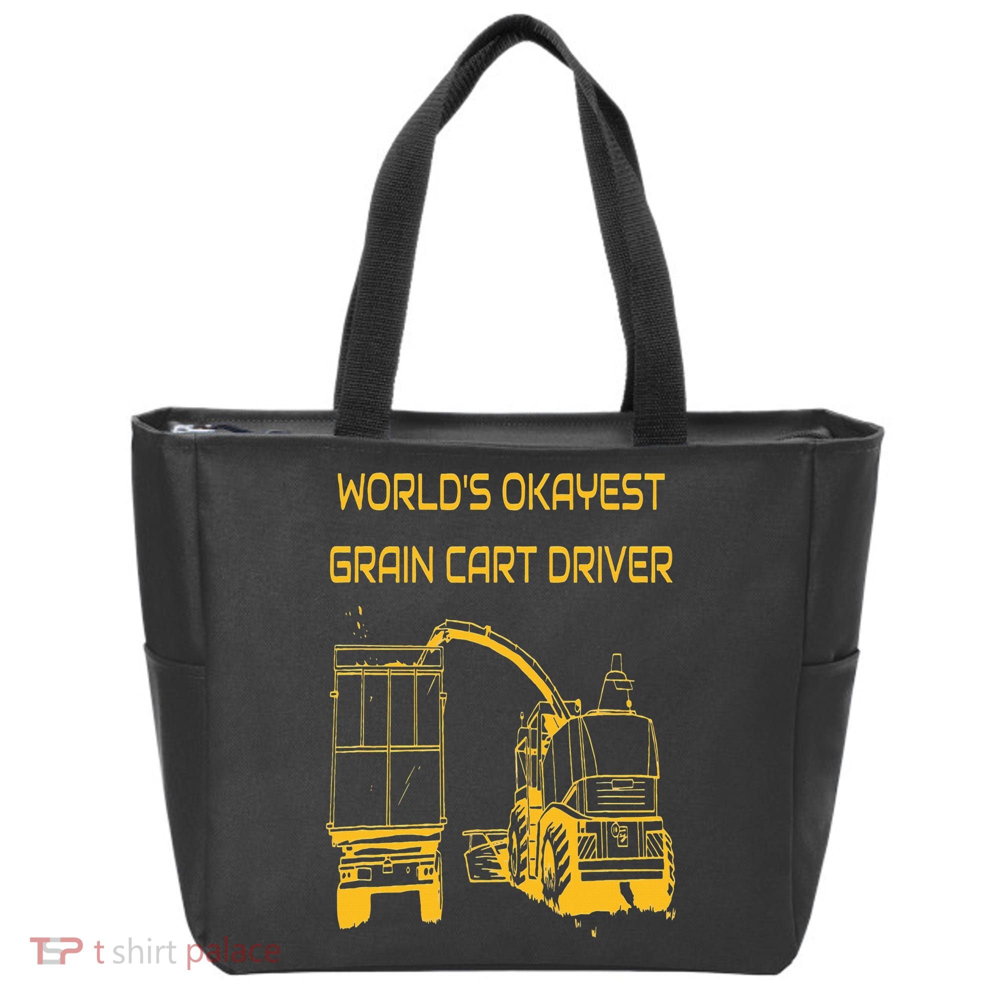 World's Okayest Grain Cart Driver  Fun Farming Tote Bag