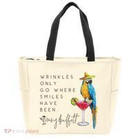 Wrinkles Only Go Where Smiles Have Been Cute Parrot Mexican Tote Bag thumb 0