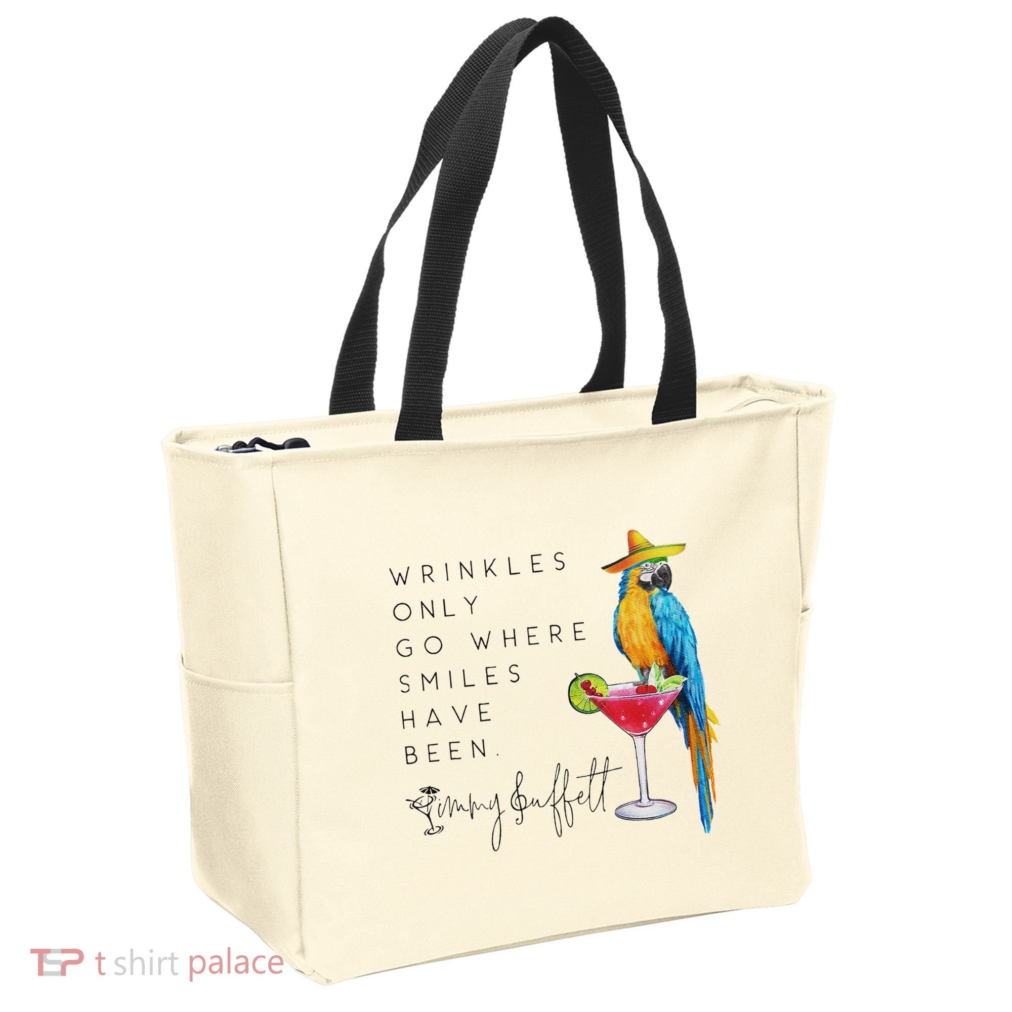 Wrinkles Only Go Where Smiles Have Been Cute Parrot Mexican Tote Bag