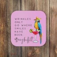 Wrinkles Only Go Where Smiles Have Been Cute Parrot Mexican Coaster thumb 0