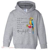 Wrinkles Only Go Where Smiles Have Been Cute Parrot Mexican Toddler Hoodie thumb 0