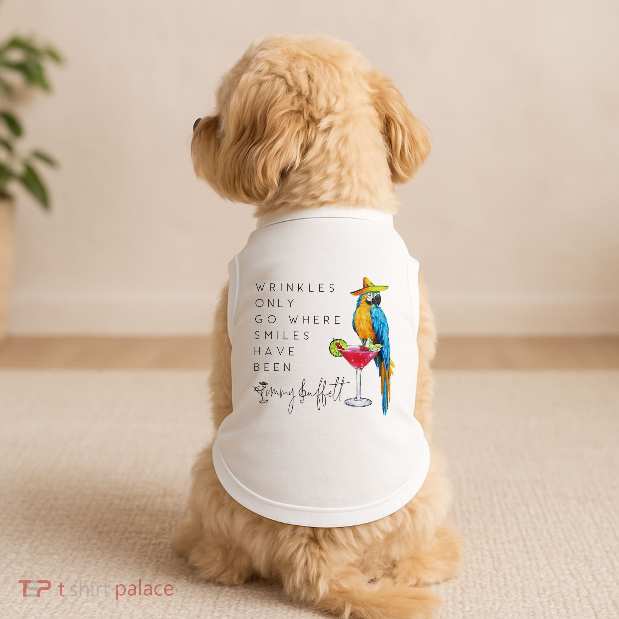 Wrinkles Only Go Where Smiles Have Been Cute Parrot Mexican Doggie Tank