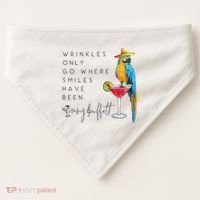 Wrinkles Only Go Where Smiles Have Been Cute Parrot Mexican USA-Made Doggie Bandana thumb 0