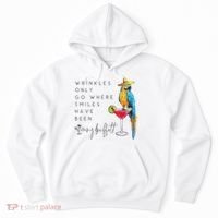 Wrinkles Only Go Where Smiles Have Been Cute Parrot Mexican Hoodie thumb 0