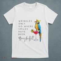 Wrinkles Only Go Where Smiles Have Been Cute Parrot Mexican T-Shirt thumb 5