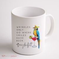 Wrinkles Only Go Where Smiles Have Been Cute Parrot Mexican Coffee Mug thumb 1