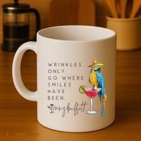 Wrinkles Only Go Where Smiles Have Been Cute Parrot Mexican Coffee Mug thumb 4