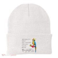 Wrinkles Only Go Where Smiles Have Been Cute Parrot Mexican Beanie thumb 0