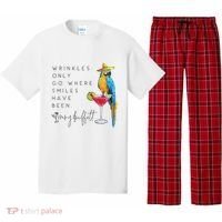 Wrinkles Only Go Where Smiles Have Been Cute Parrot Mexican Pajama Set thumb 0