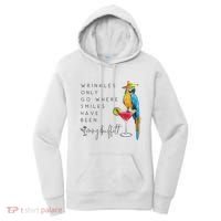 Wrinkles Only Go Where Smiles Have Been Cute Parrot Mexican Women's Hoodie thumb 0