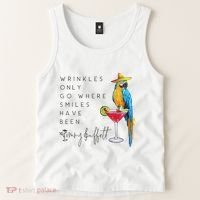 Wrinkles Only Go Where Smiles Have Been Cute Parrot Mexican Tank Top thumb 2