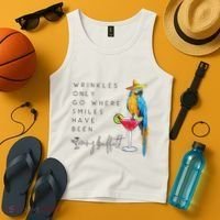 Wrinkles Only Go Where Smiles Have Been Cute Parrot Mexican Tank Top thumb 4