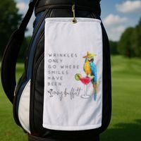 Wrinkles Only Go Where Smiles Have Been Cute Parrot Mexican Golf Towel thumb 2