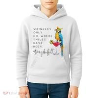 Wrinkles Only Go Where Smiles Have Been Cute Parrot Mexican Kids Hoodie thumb 4