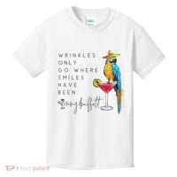 Wrinkles Only Go Where Smiles Have Been Cute Parrot Mexican Kids T-Shirt thumb 0