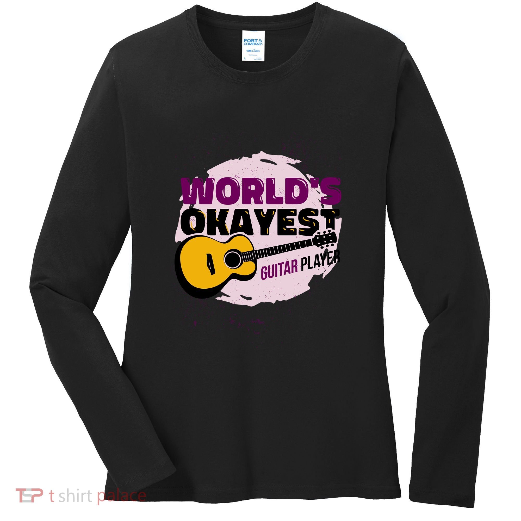 World's Okayest Guitar Player Women's Long Sleeve Shirt