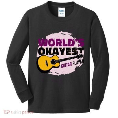 World's Okayest Guitar Player Kids Long Sleeve Shirt