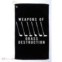 Weapons Of Grass Destruction Golf Lover Golfer Golfing Golf Towel thumb 0