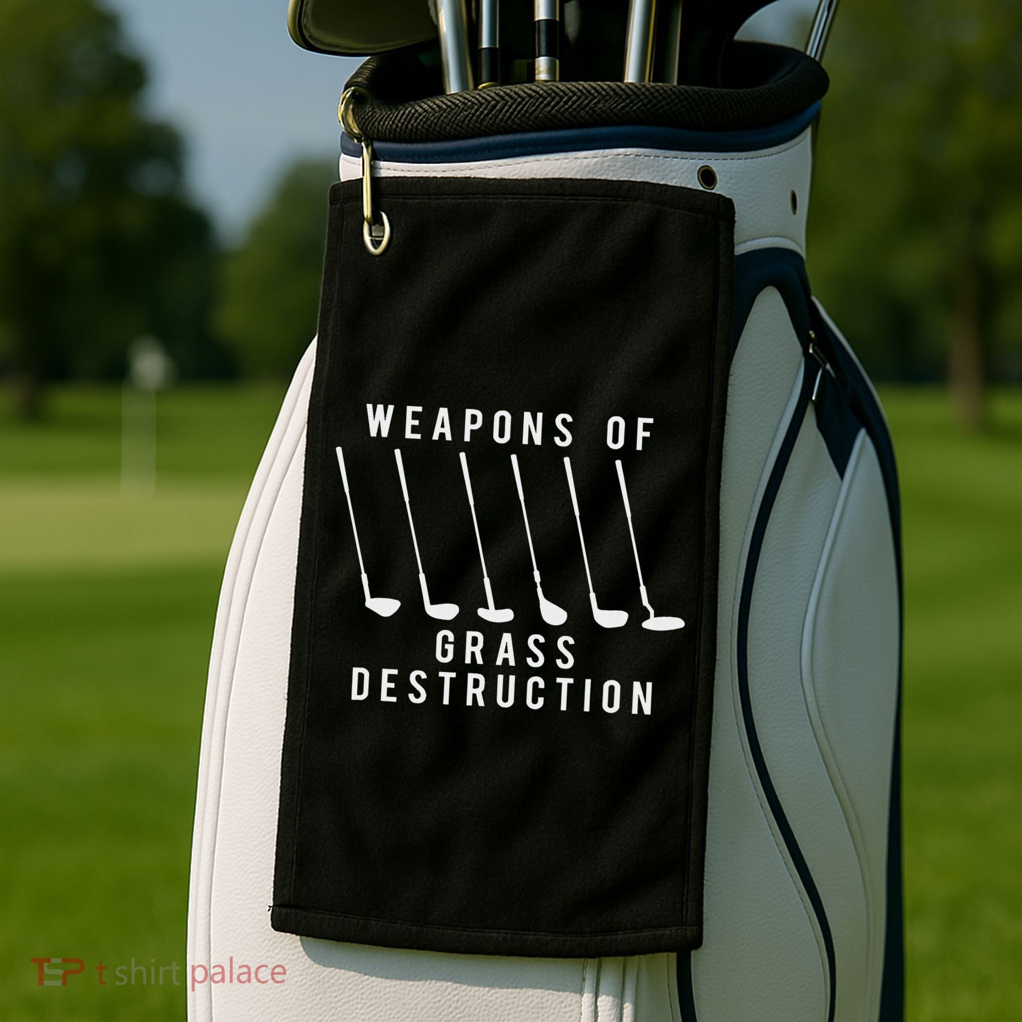 Weapons Of Grass Destruction Golf Lover Golfer Golfing Golf Towel