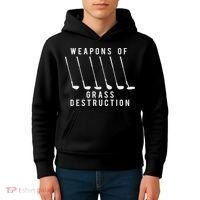Weapons Of Grass Destruction Golf Lover Golfer Golfing Kids Hoodie thumb 4