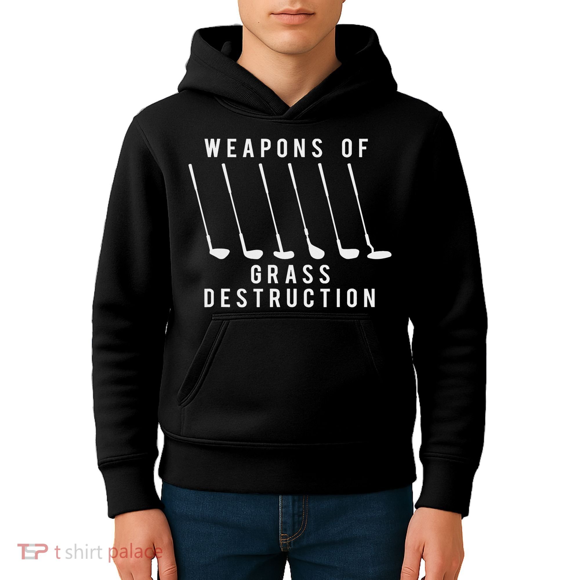 Weapons Of Grass Destruction Golf Lover Golfer Golfing Kids Hoodie
