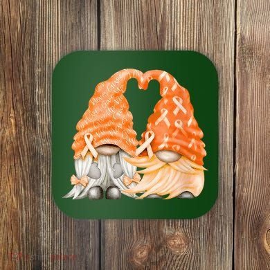 Wear Orange Gnomes For Multiple Sclerosis Awareness Coaster