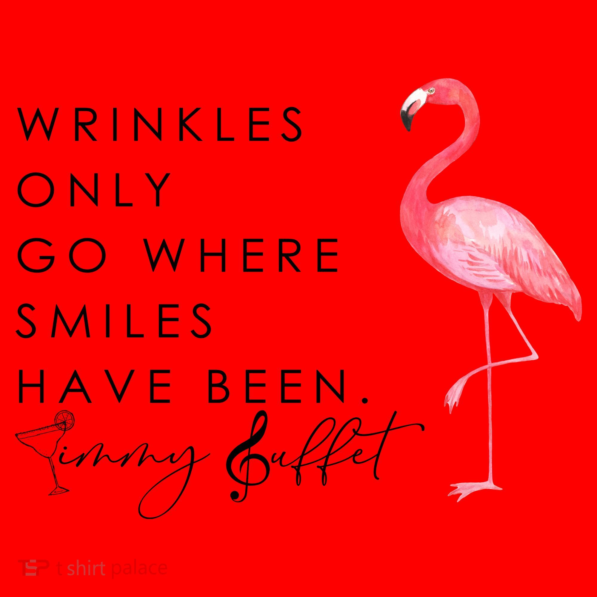 Wrinkles Only Go Where Smiles Have Been Cute Flamingo Santa Hat