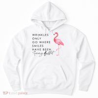 Wrinkles Only Go Where Smiles Have Been Cute Flamingo Hoodie thumb 0