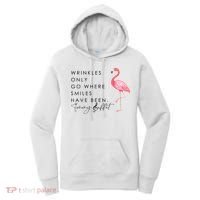 Wrinkles Only Go Where Smiles Have Been Cute Flamingo Women's Hoodie thumb 0