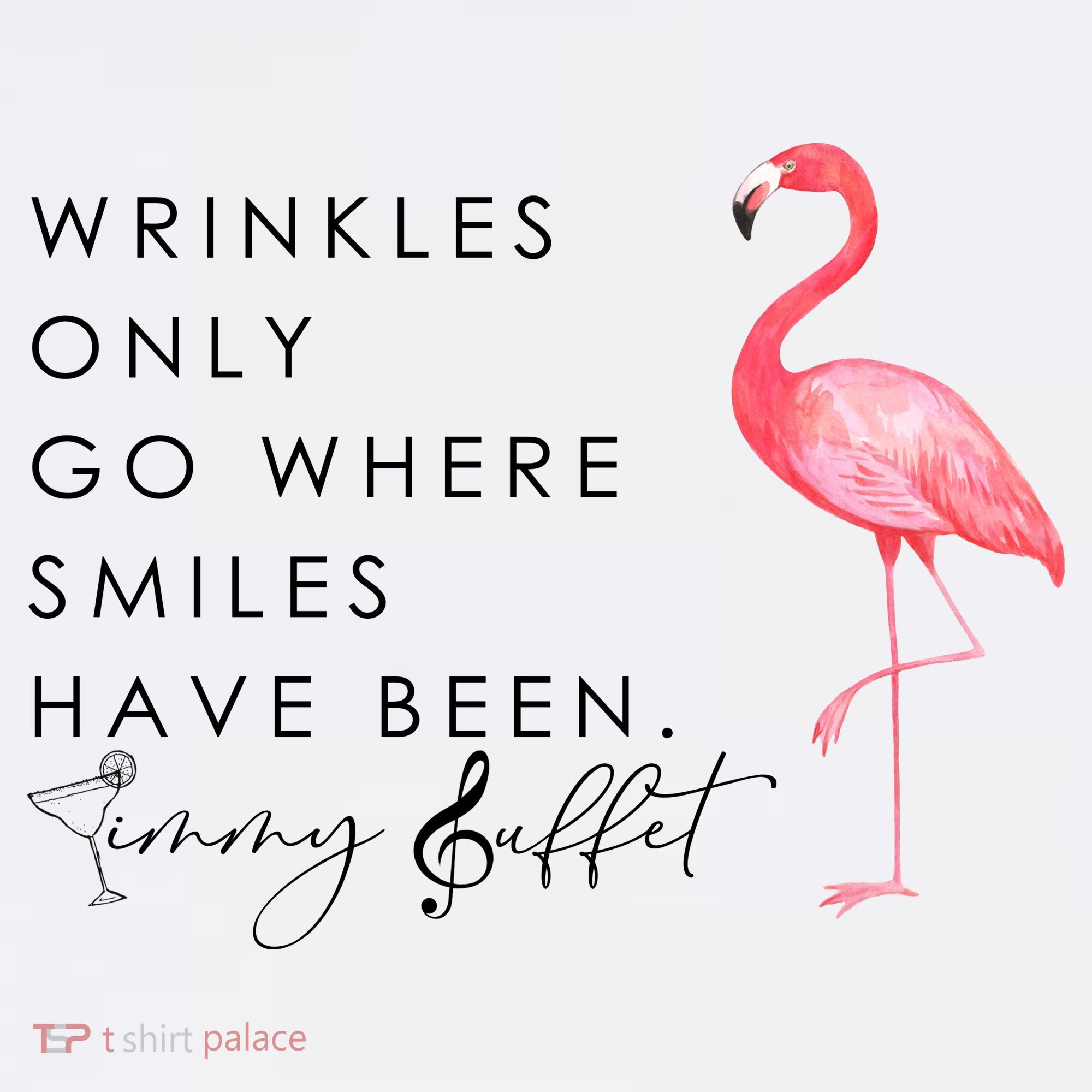 Wrinkles Only Go Where Smiles Have Been Cute Flamingo Women's Hoodie